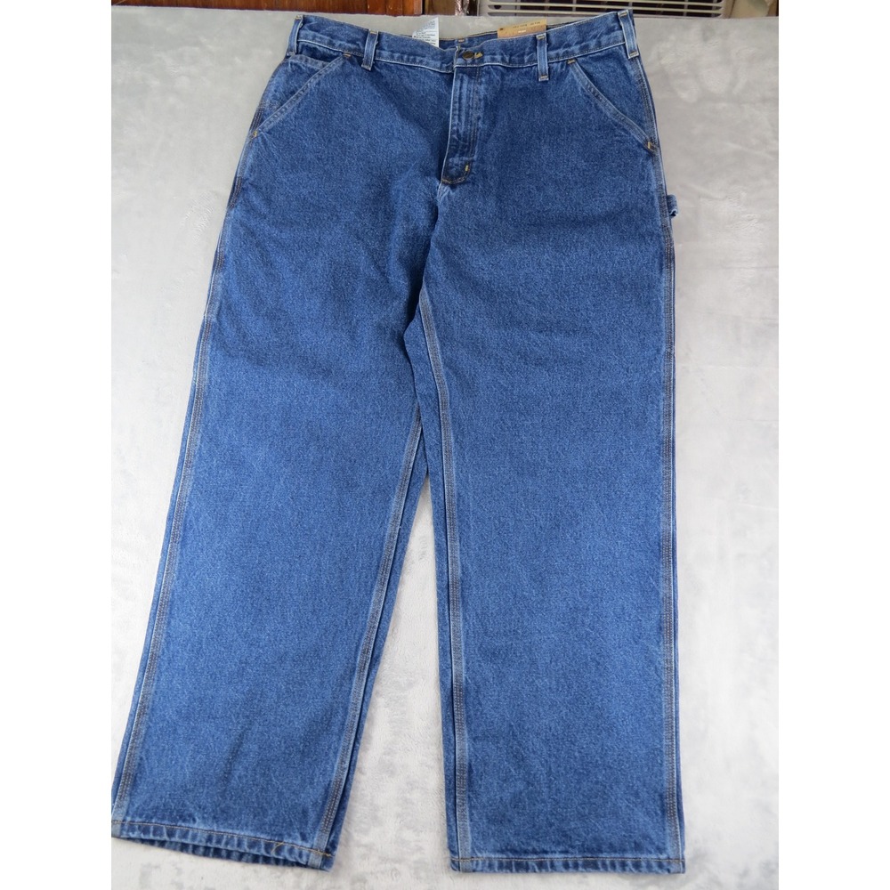 New Carhartt Mens Jeans 40x30 Original Fit Dark Wash Dungaree Work Carpenter